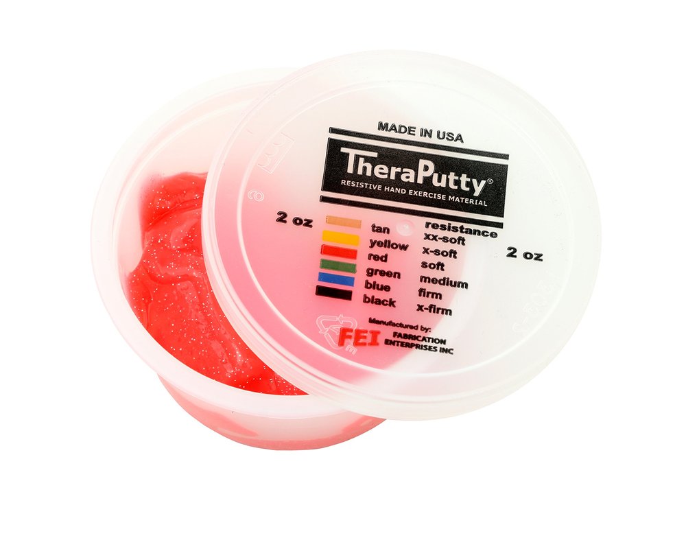 Cando Massage Fitness Equipment Sparkle Exercise Material 2 Oz - Red - Soft by Theraputty