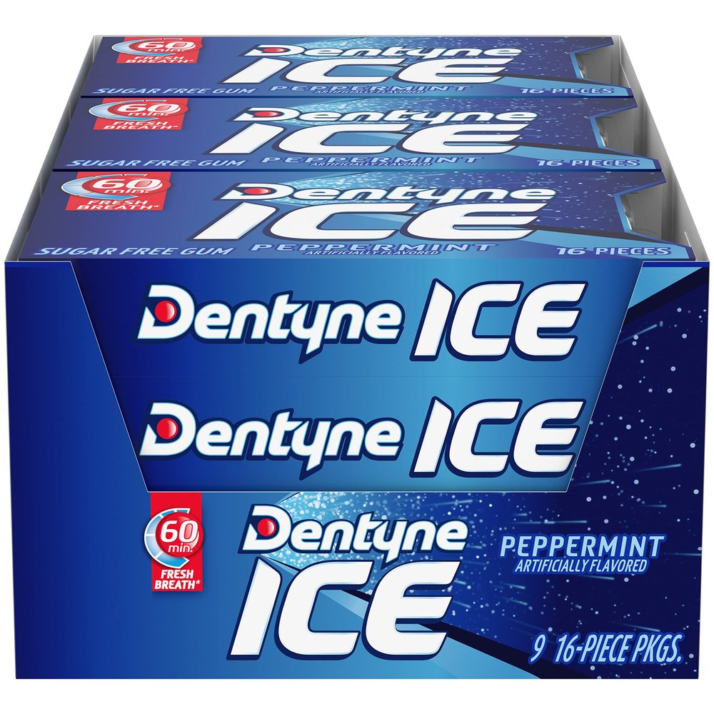 Dentyne Ice Peppermint, 7.6-Ounce (Pack of 9)