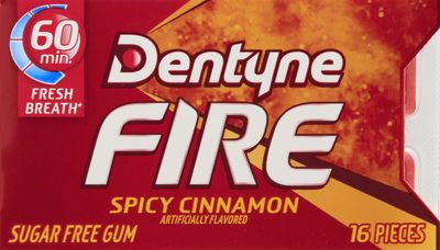 Dentyne Fire Spicy Cinnamon Sugar Free Gum (Pack of 2), 16Pcs