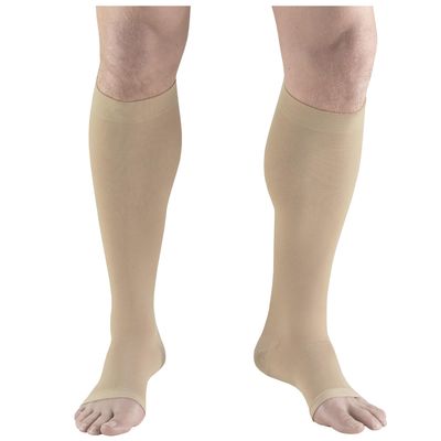 Truform Open Toe, Knee High, 18mmHg Anti-Embolism Stockings, Beige, X-Large, Short Length