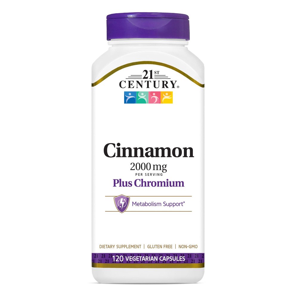21st Century, Cinnamon Plus Chromium, 2000 mg, 120 Vegetarian Capsules