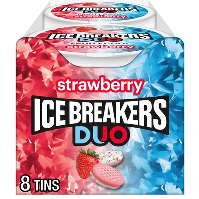 Ice Breakers Duo Fruit and Cool Strawberry Mints Pouch, 8 X 36 G, 0.9 Pounds
