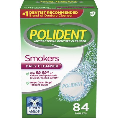 Polident Smokers Denture Cleanser, 84 Count