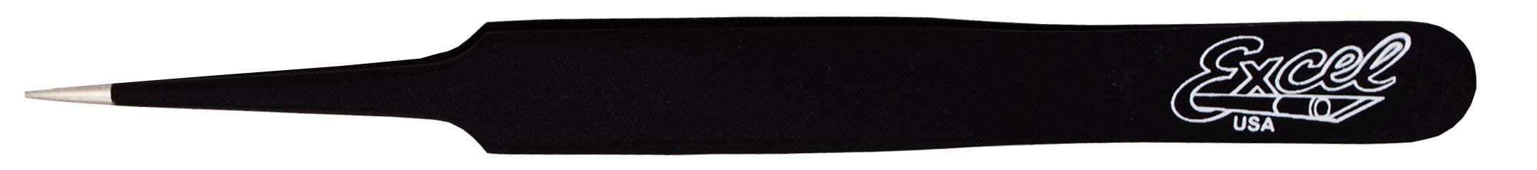 Excel Straight Point Tweezer, Black