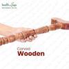 HealthAndYoga Yoga Meditation Danda  Wooden Carved Arm Rest Pole with Brass Inlays (1.5 feet)-Mala Japa, Dhyana, Swara Breath Manipulation & Pranayama practice- Ancient Device used by Yogis & Sadhus view 2
