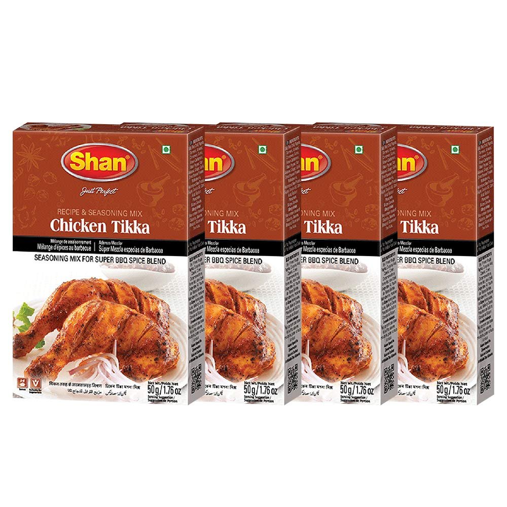 Shan Chicken Tikka Recipe and Seasoning Mix, 4 X 50 g