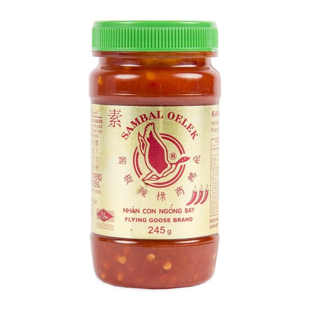Flying Goose Sambal Oelek Paste Vegan Gluten Free, 225 ml 8.64 oz 245 g
