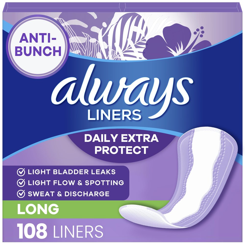 Always Xtra Protection Long Daily Liners Unscented 108 Count