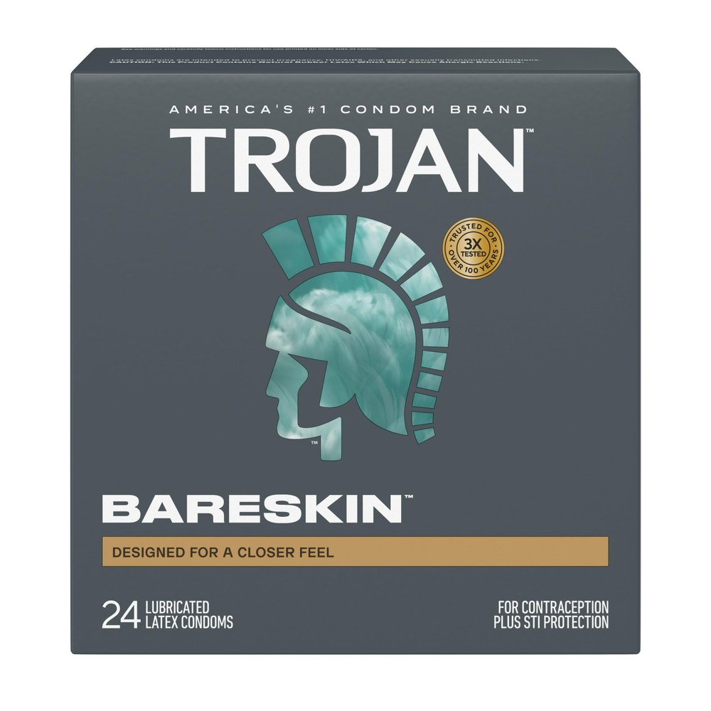 Trojan Sensitivity Bareskin Lubricated, Latex Condoms, 24 Count