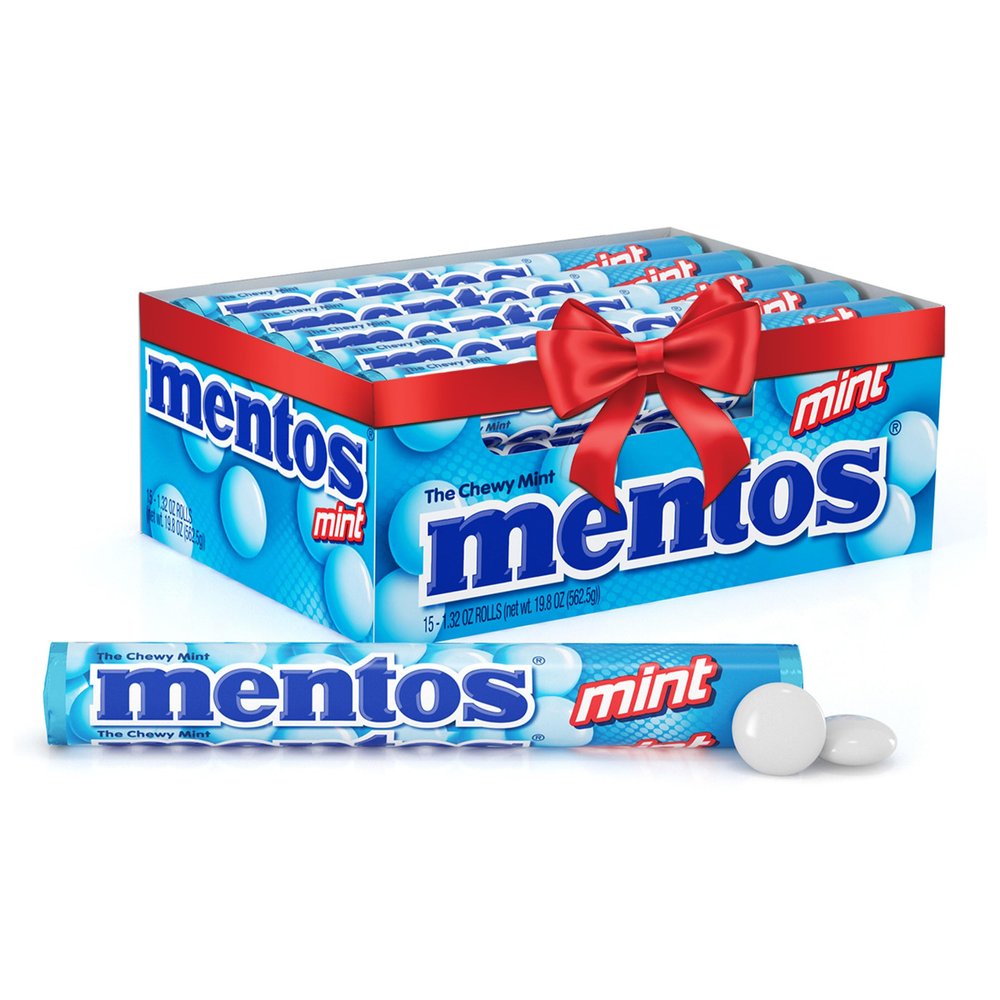 Mentos The Chewy Mint Candy - Mint Flavor 1.32oz Rolls - 15 Rolls