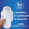 Always Ultra Thin Super Pads, With Wings, 58 Count view 2