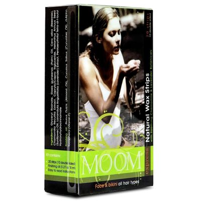 Moom Express Pre Waxed Strips For Face & Bikini, 20 Strip Box