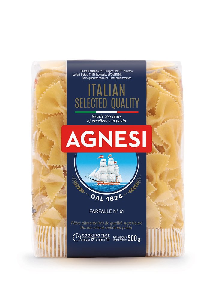Agnesi Farfalle Pasta, 500g, Product of Italy