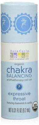 Aura Cacia, Organic Chakra Balancing Aromatherapy Roll-On, Expressive Throat, 0.31 fl oz (9.2 ml)