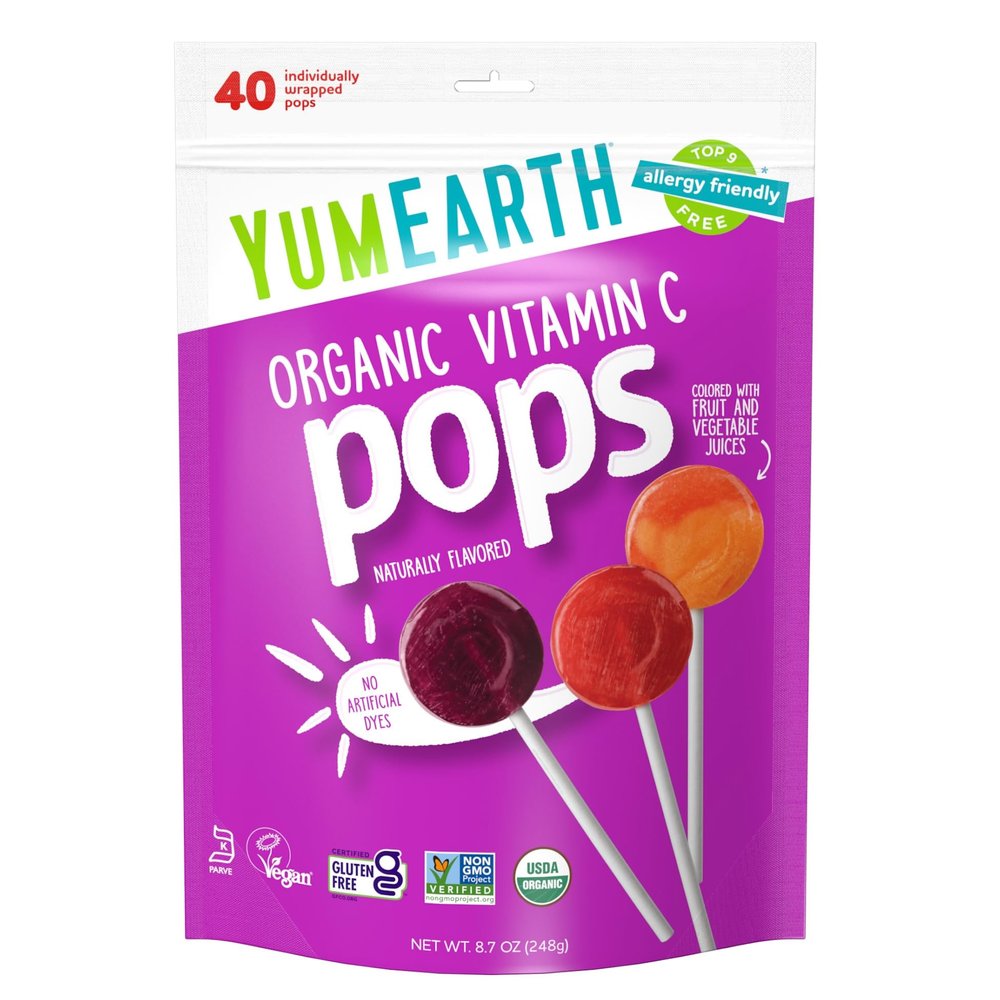 YumEarth Organic Fruit Lollipops Vitamin C/8.5 Ounce