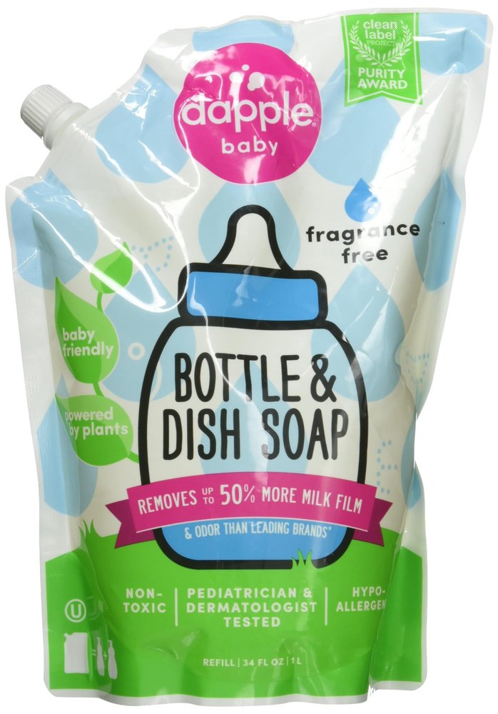 Dapple Refill Pack: Baby Bottle & Dish Liquid - Fragrance-Free - 34 oz