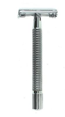 FS Long Handle DE Safety Razor Chrome Handle -- Comes with free 5 pack of blades