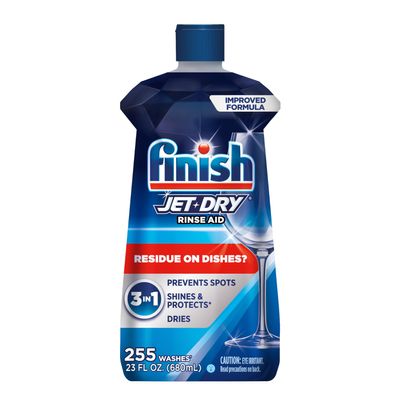 Finish Jet Dry Dishwasher Rinse Aid Power, Shine & Protect - 23 Oz, 5X