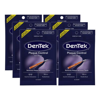 DenTek Easy Brush Standard Interdental Cleaners, Mint 16 ea ( Pack of 6 )