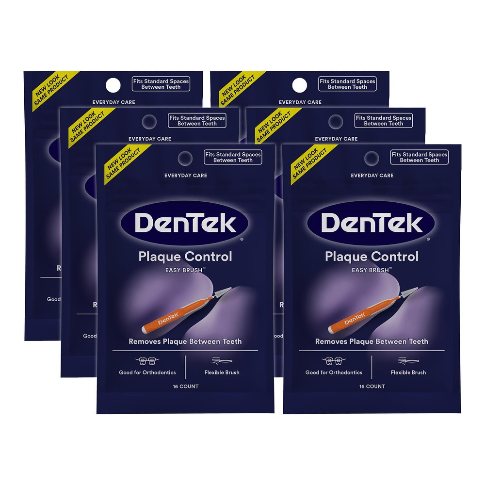 DenTek Easy Brush Standard Interdental Cleaners, Mint 16 ea ( Pack of 6 )