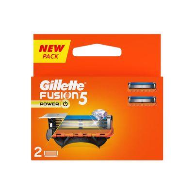 Gillette Fusion Power Blades for men with styling back blade - 2 count for Perfect Shave and Perfect Beard Shape