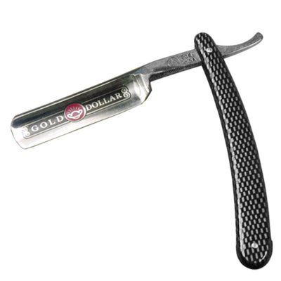 Gold Dollar 208 Shaving Cut Throat Straight Razor Color Silver and Black