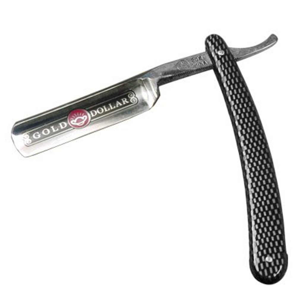 Gold Dollar 208 Shaving Cut Throat Straight Razor Color Silver and Black