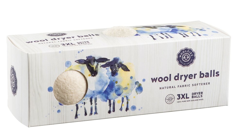 Woolzies Wool Dryer Balls Natural Fabric Softener, 3 Count