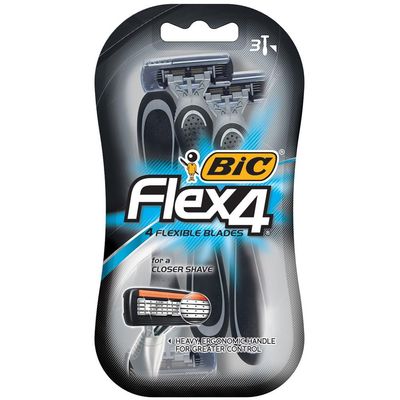 BIC Flex4 Disposable Shaver, Men - 3 Ea