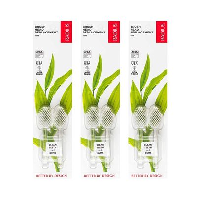 RADIUS Source Replacement Heads, Soft Bristles, 2 Count (Pack of 3)