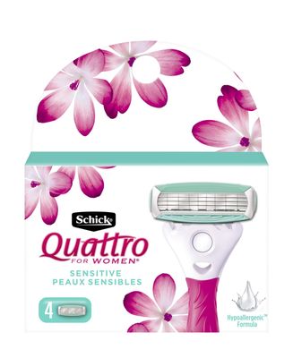Schick Quattro for Women Razor Blade Refills for Sensitive Skin with Hypo-Allergenic Aloe - 4 Count
