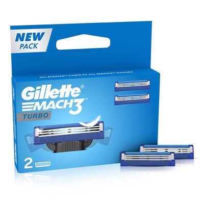 Gillette Mach3 Turbo Manual Shaving Razor Blades - 2s Pack (Cartridge)