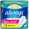 Always Ultra Thin Pads Regular W/Flexi-Wings Unscented 46 Count view 1