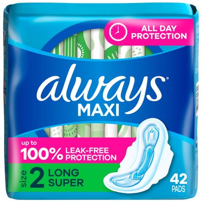 Always Maxi Pads Super With Flexi-Wings Unscented (Pack Of 42)