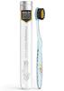 Antibacterial Manual ToothbrushGold & Bamboo CharcoalCrystal Design - Pro Head, Soft Medium Bristles - Against Bleeding, Sensitive Teeth Gum - Deep Clean Plaque Removal - Travel Case - Adult, Kid view 1