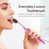 Antibacterial Manual ToothbrushGold & Bamboo CharcoalCrystal Design - Pro Head, Soft Medium Bristles - Against Bleeding, Sensitive Teeth Gum - Deep Clean Plaque Removal - Travel Case - Adult, Kid view 2