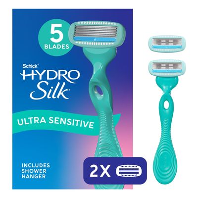 Schick Hydro Silk Sensitive Skin Razor for Women with 2 Moisturizing Razor Blade Refills