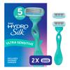 Schick Hydro Silk Sensitive Skin Razor for Women with 2 Moisturizing Razor Blade Refills view 1