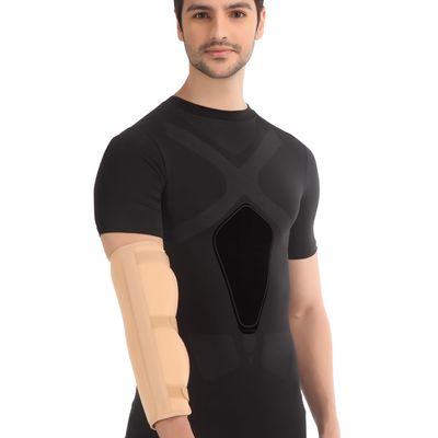 Flamingo Arm Immobilizer | Shoulder & Elbow Support Brace | Adjustable Strap Sling for Sprains, Fractures & Post-Injury Recovery | Breathable Fabric for Comfortable Immobilization | Large | Beige |