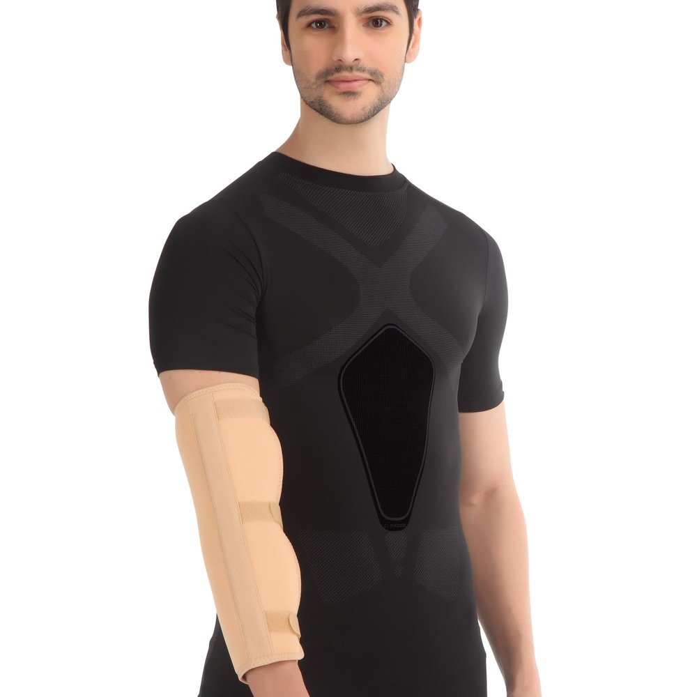 Flamingo Arm Immobilizer | Shoulder & Elbow Support Brace | Adjustable Strap Sling for Sprains, Fractures & Post-Injury Recovery | Breathable Fabric for Comfortable Immobilization | Large | Beige |
