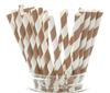 Brown Vintage Stripe Paper Straws - 25 Pack - Use As Cake Pop Stick, Drinking Straws or Cupcake Topper, Brown Striped Straws view 1