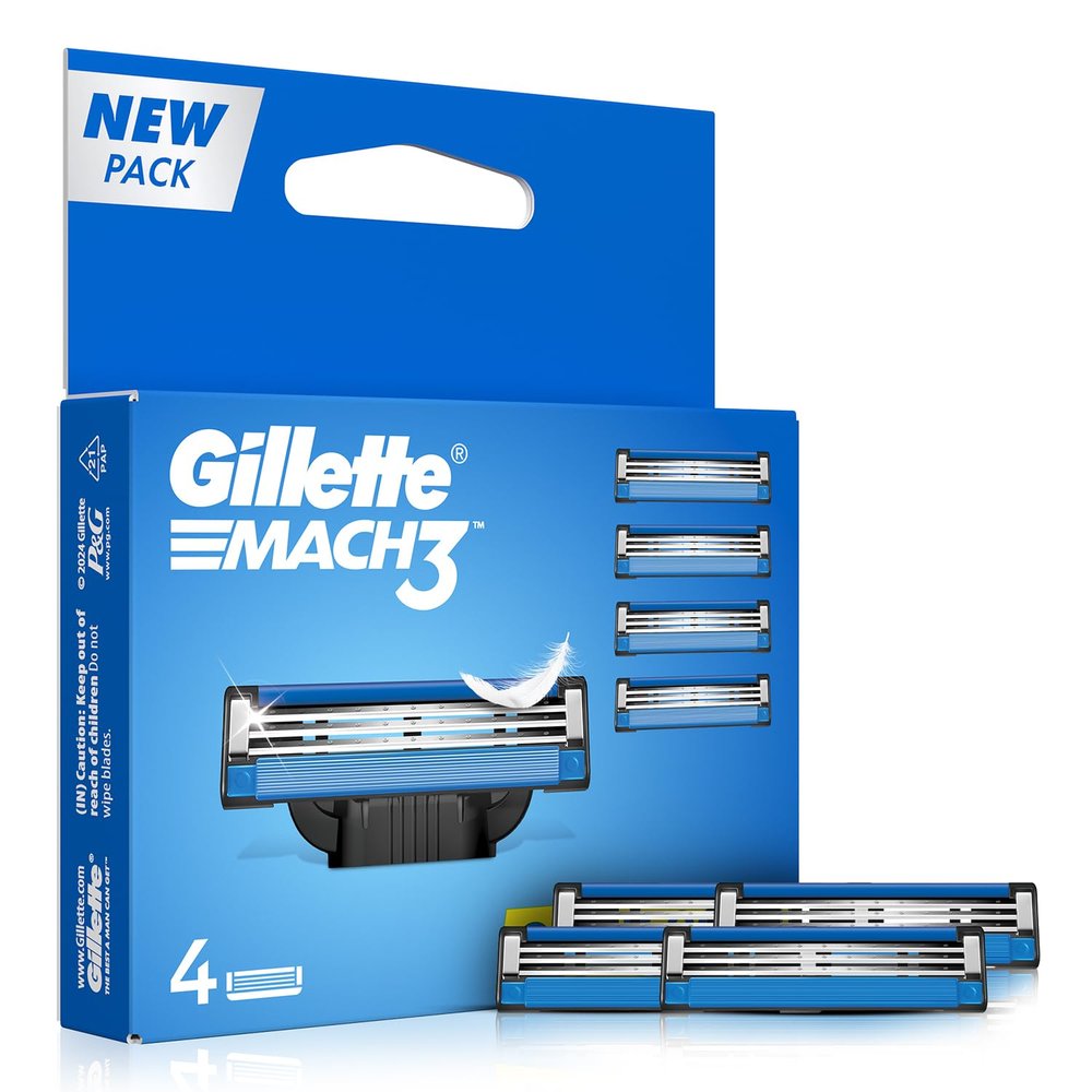 Gillette Mach 3 Manual Shaving Razor Blades - 4s Pack (Cartridge)