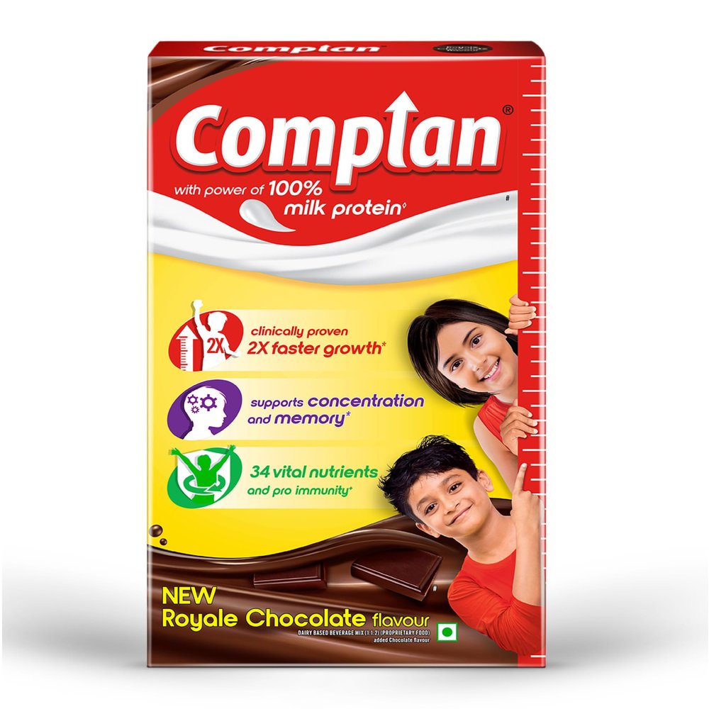 Complan Nutrition Drink Powder for Children, Royale Chocolate Flavour, 1 kg Carton|Nutrition Drink for kids with protein & 34 vital nutrients, 1 count, 30 servings