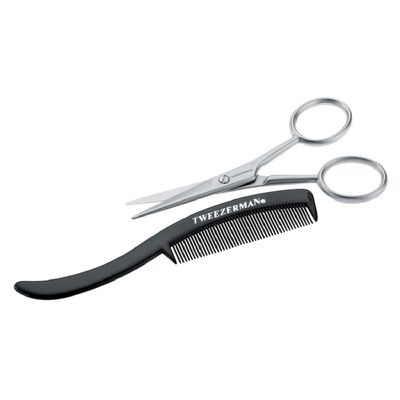 Tweezerman G.E.A.R. Moustache Scissors with Comb, Multicolor
