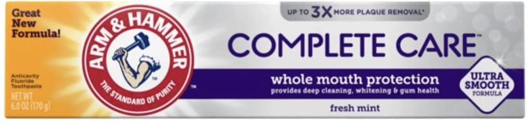 A&H Cmplete Care Ex Whitn Size 6z Arm & Hammer Complete Care Toothpaste Extra Whitening Fresh Mint 6 Ounce