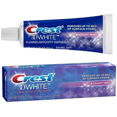 Crest 3D White Vivid Fluoride Anticavity Toothpaste-Radiant Mint-0.85 oz, 3 pk