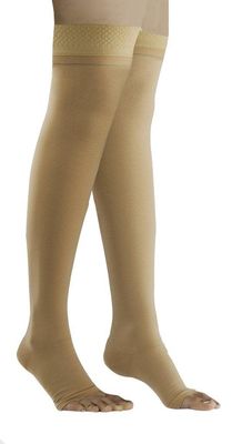 Comprezon Classic Lycra Medical Compression Stockings | Class 2 Compression | Above Knee Length | Pain Relief & Swelling Reduction | Compression Socks for Men and Women | Varicose Veins Stockings (Large)