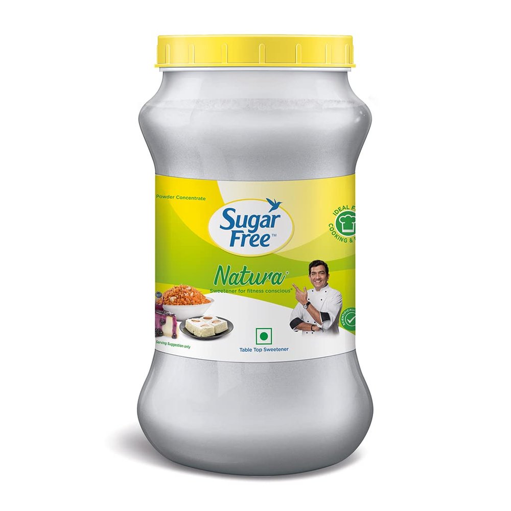 Sugar Free Natura, 1Kg, Jar | Equivalent to Sweetness from 10Kg Sugar | 100% Safe| Scientifically Proven & Tested|Sweet like Sugar but with zero calories|