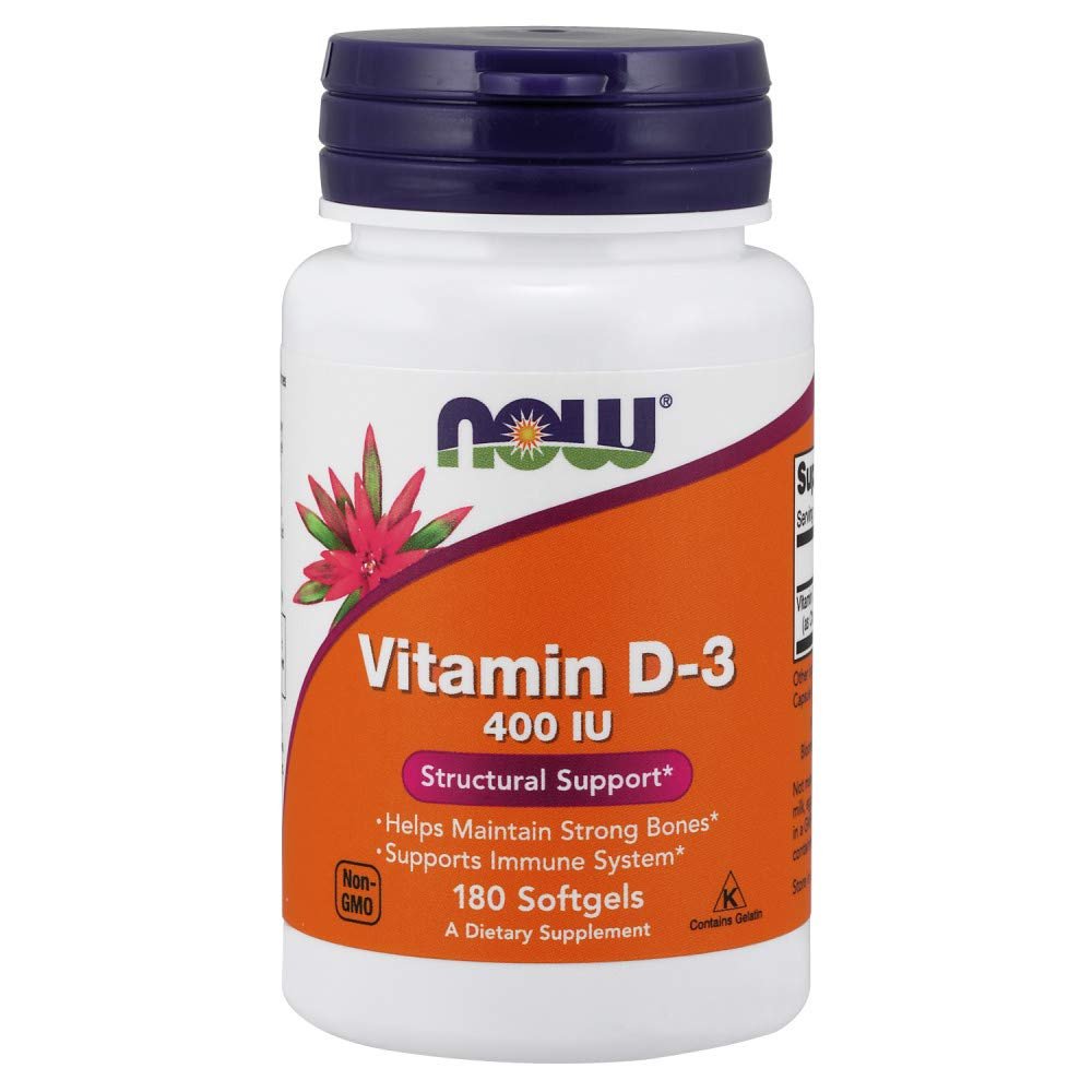 Now Foods Vitamin D-3 400 Iu Softgels, 2 Pk, Pack of 2
