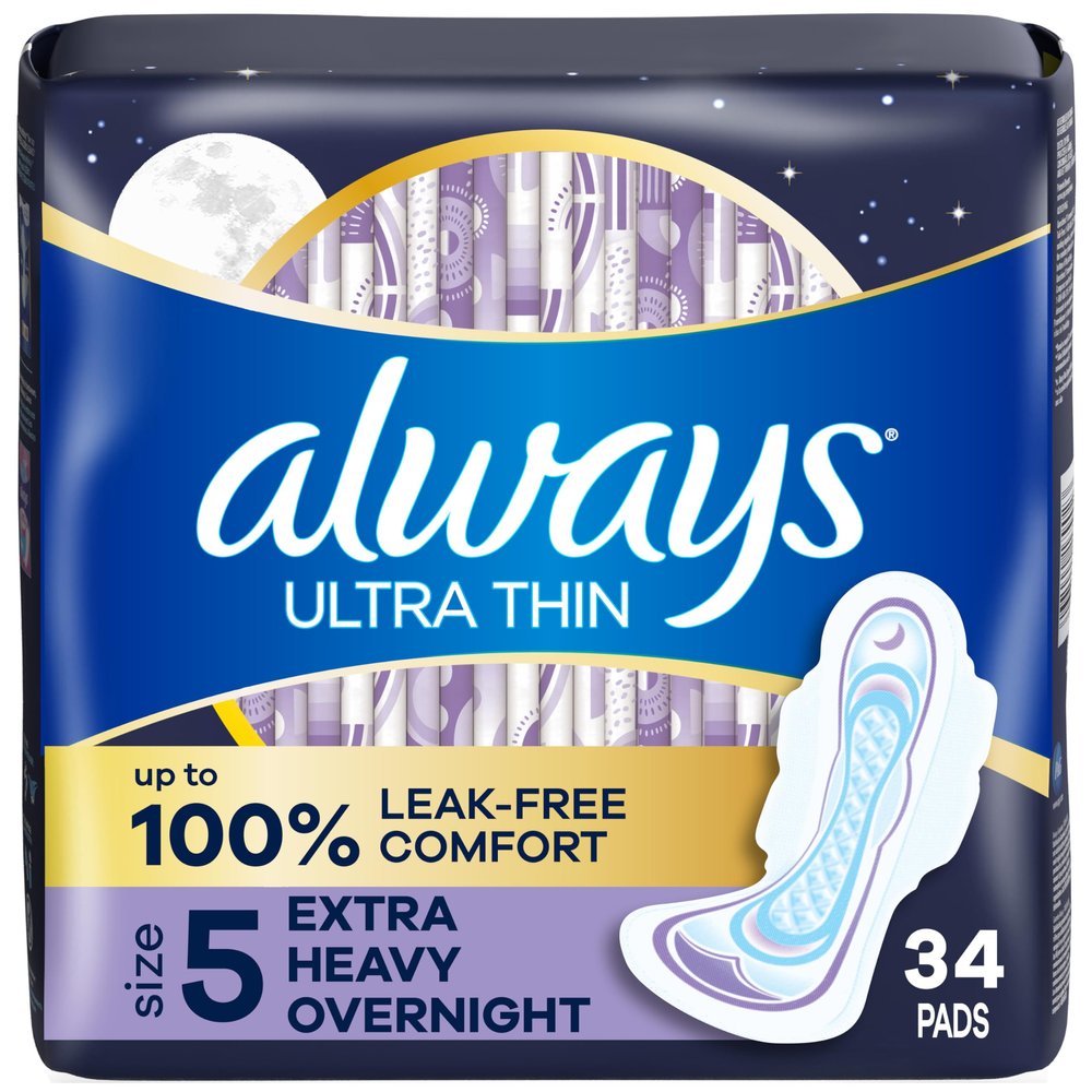 Always Ultra Thin Extra Heavy Overnight Pads - 34 CT